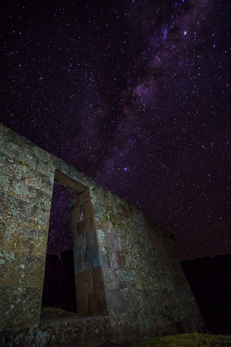 Milky Way over Pisac Ruins
